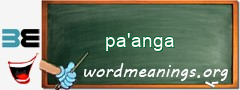 WordMeaning blackboard for pa'anga